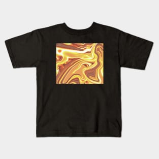 Sunset Marble Liquid Waves colors grading pattern Kids T-Shirt